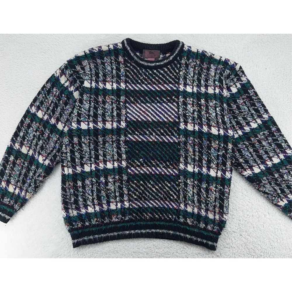 vintage CONCRETE Geometric CHUNKY‎ KNIT SWEATER LARGE Cottagecore